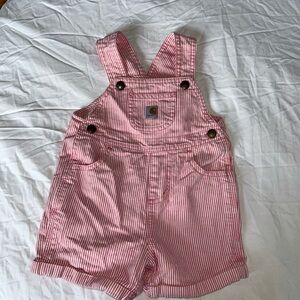 Carhartt Kids Pink Striped Overalls